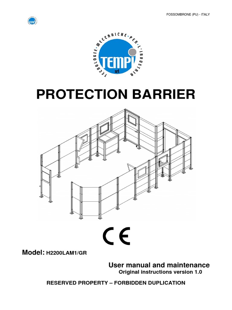 Protection Barrier Model User Manual and Maintenance PDF Nut