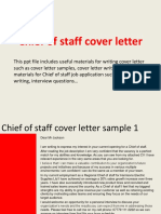 Chief of Staff Cover Letter