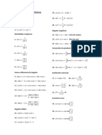 Tabla de Identidades Trigonometricas