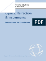Optics, Refraction & Instruments: Instructions For Candidates