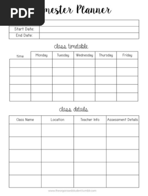 Semester Planner