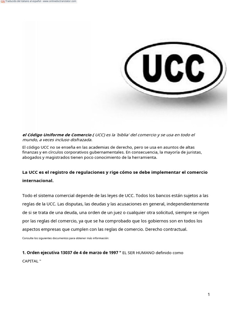 Entendiendo el Código UCC en Comercio | PDF | Finanzas y dinero ...