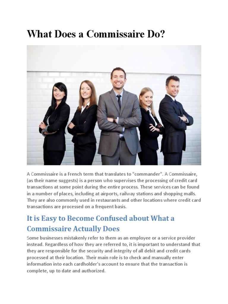 What Does A Commissaire Do | PDF | Credit Card | Debit Card