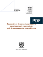 Educación en Derechos Humanos en La Escuela Primaria y Secundaria Guía de Autoevaluación Para Gobiernos