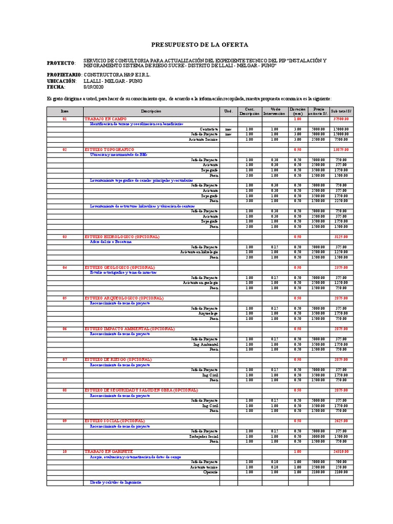 Modelo de Oferta Economica | PDF | Diseño gráfico