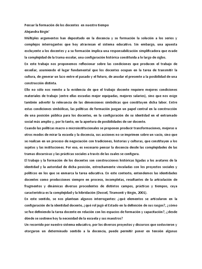 Reflexiones sobre la formación docente | PDF | Plan de estudios | Maestros