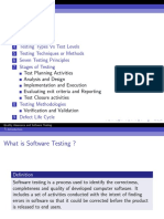 Levels of Testing Test Types Testing Types Vs Test Levels Testing Techniques or Methods Seven Testing Principles Stages of Testing