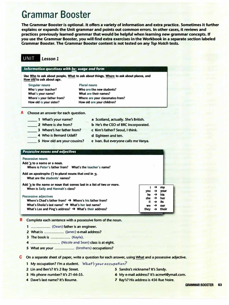 Ijiiiilessonl: Information Questions With Be Usage and Form | PDF ...