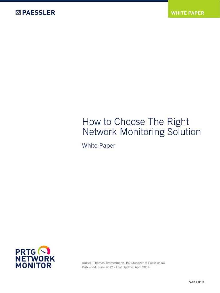 Choosing the Best Network Monitoring Tool | PDF | Computer Network ...