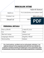 Curriculum Vitae: Adarsh Kumar