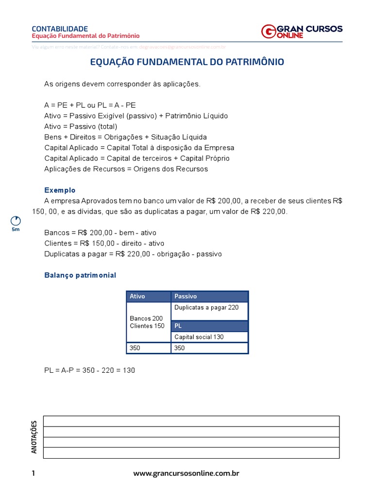 Aula 08 Equacao Fundamental Do Patrimonio | PDF | Propriedade (jurídico ...