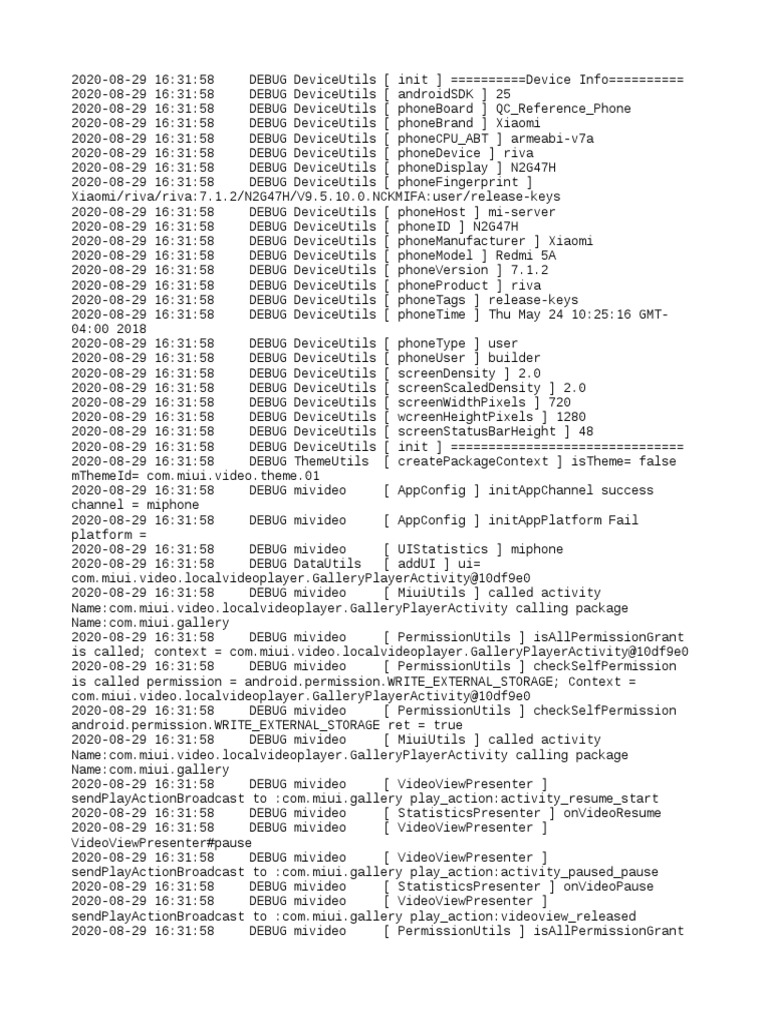 Xiaomi Redmi 5A Debug Log Summary | PDF | Business
