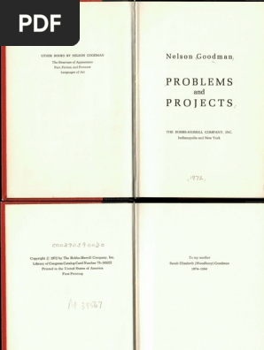 Nelson Goodman - Problems and Projects-Bobbs-Merrill (1972) | PDF