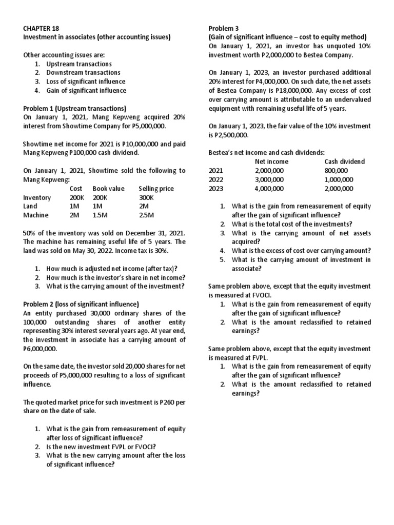 Accounting for Investments in Associates | PDF | Investing | Equity ...