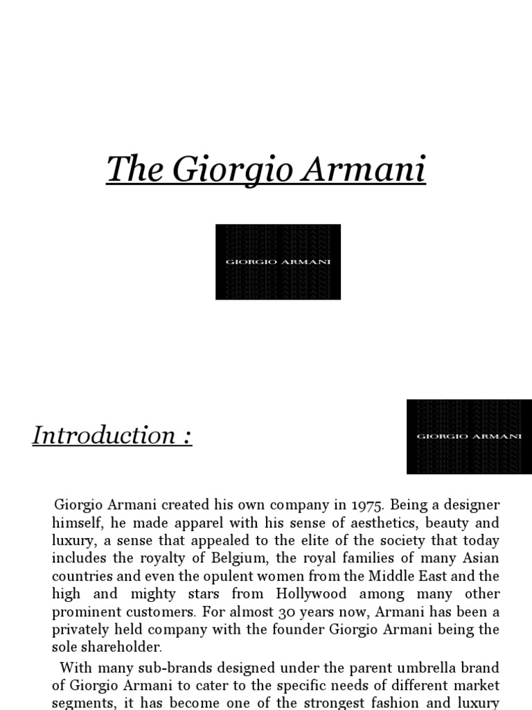 The Giorgio Armani presentation
