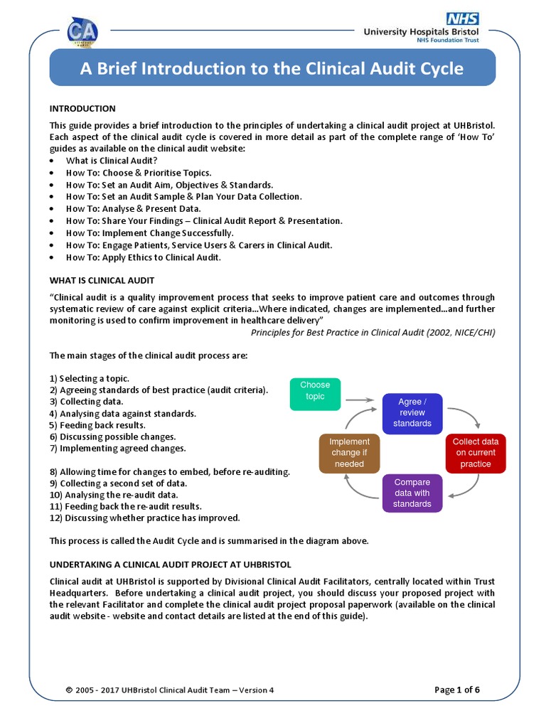Overview of the Clinical Audit Cycle | PDF | Audit | Health Sciences