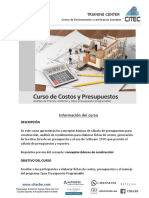 Info. Curso de Costos y Presupuestos