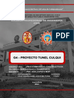 G4 - Proyecto Tunel Culqui: Escuela Profesional de Ingeniería Civil