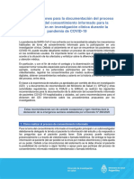 Recomendaciones para La Documentación Del Proceso de La Toma de Consentimiento Informado para La Participación en Investigación Clínica Durante La Pandemia de COVID