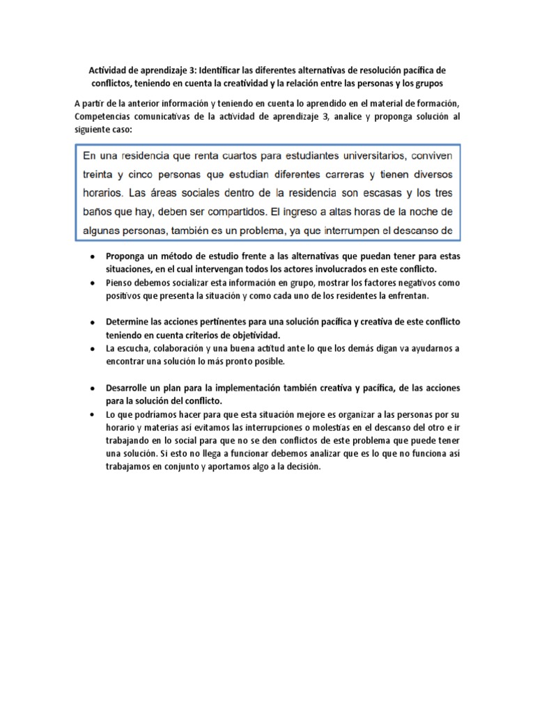 Resolución Creativa de Conflictos Sociales | PDF | Crecimiento personal ...