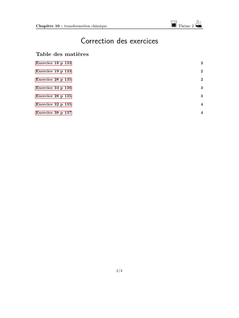 Correction Exo | PDF | Stœchiométrie | Chlore