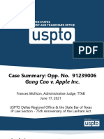 Gang Cao v. Apple Inc - Opposition to Apple TM Live Photos