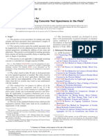 Making and Curing Concrete Test Specimens in The Field: Standard Practice For