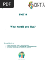 UNIT 9 - What Would You Like