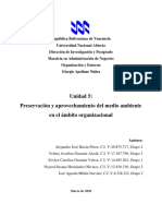 Preservación y Aprovechamiento Del Medio Ambiente en El Ámbito Organizacional