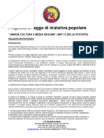 Proposta di Legge di iniziativa popolare "Lingua, cultura e media siciliani"