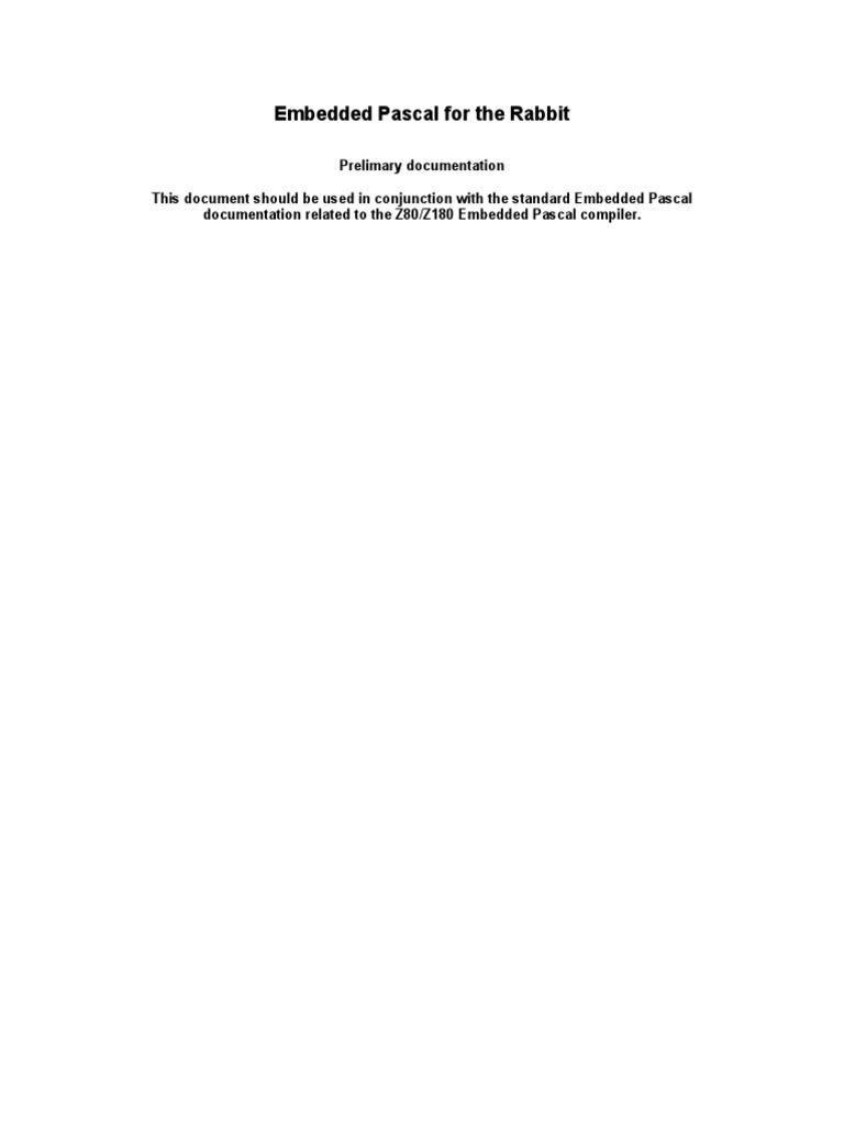 Embedded Pascal For The Rabbit | PDF | Assembly Language | Subroutine