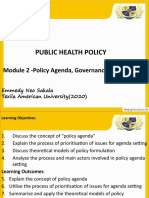 Module 2 - Policy Agenda, Governance
