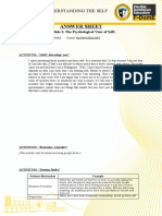 Answer Sheet: GE 1 - Understanding The Self