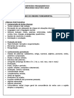 Conteúdo Programático - Processo Seletivo 2018 - : G J, Há, A, Mal, Mau, Mas Mais)