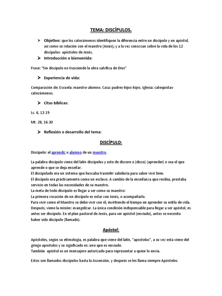 Diferencia Entre Apostol Y Discipulo En