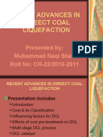 Recent Advances in Direect Coal Liquefaction