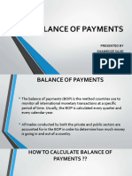 Balance of Payments: Presented by Shamroze Sajid