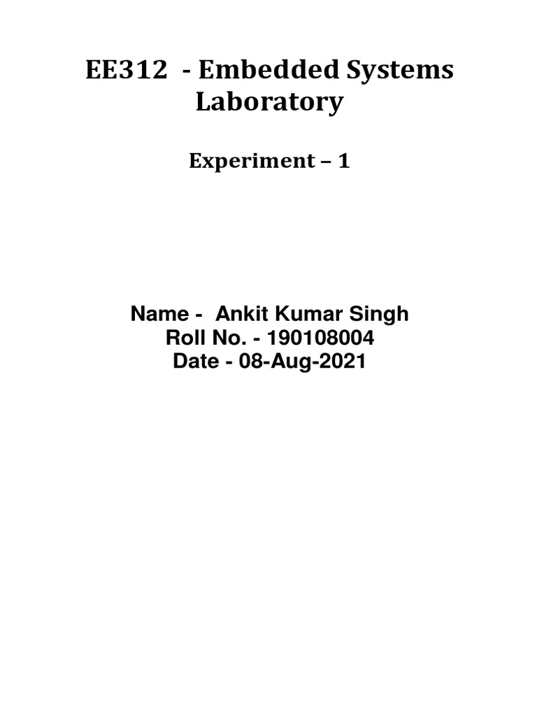 EE312 Embedded Systems Lab Guide | PDF | Computers