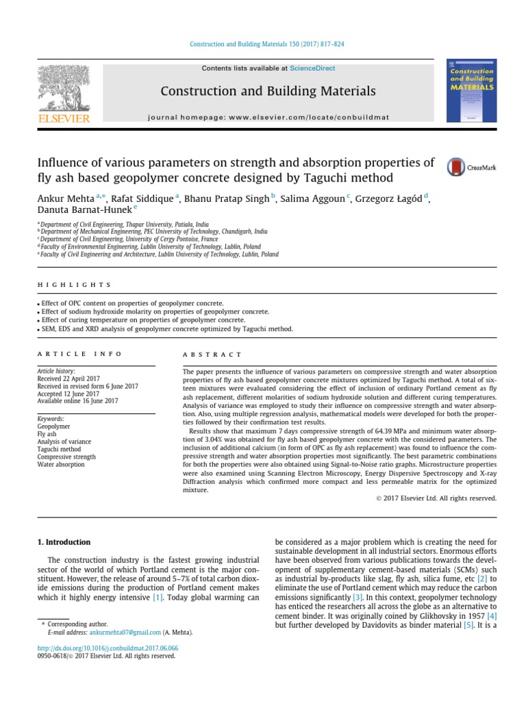 Construction and Building Materials | PDF | Concrete | Fly Ash