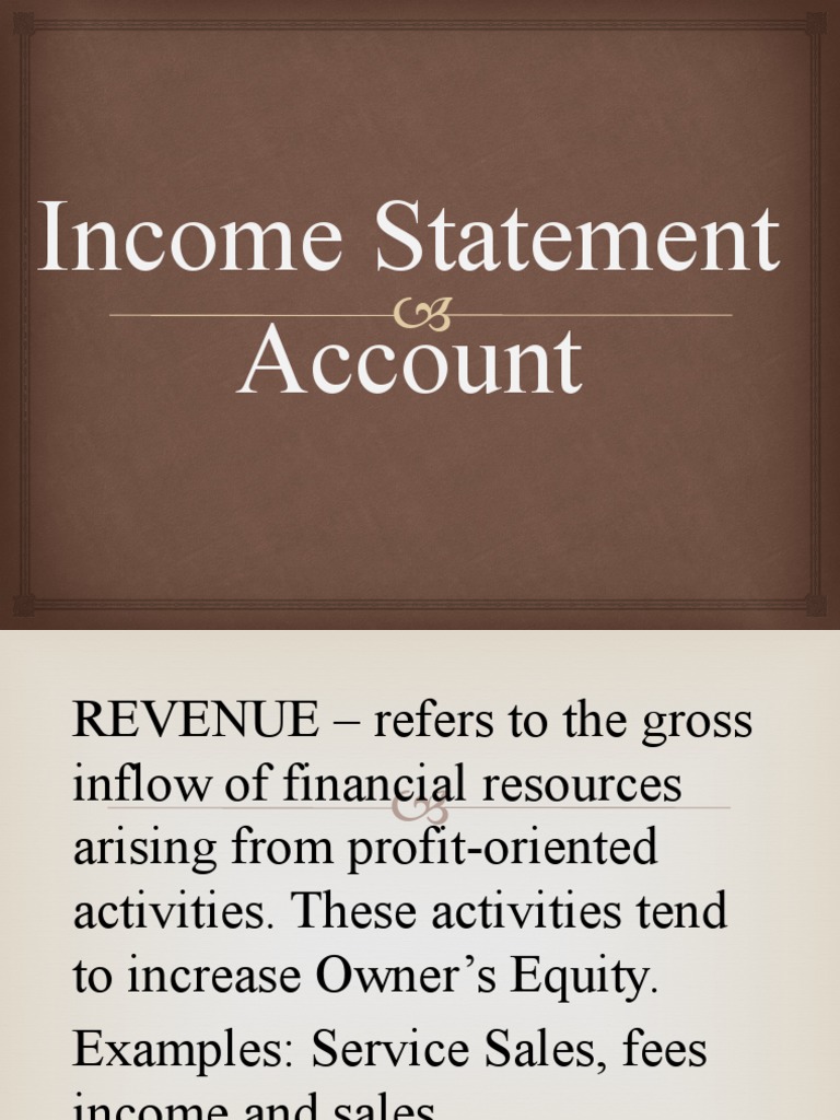 Key Account Titles Used in the Income Statement | PDF | Expense | Revenue