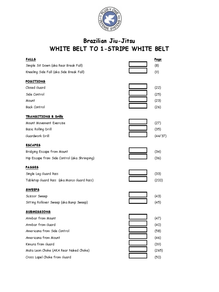 Brazilian JiuJitsu White Belt To 1Stripe White Belt Falls PDF
