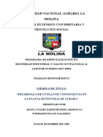 DESARROLLO DE UN PLAN DE CONTINGENCIA EN LA PLANTA DE PINTURAS DE AURORA