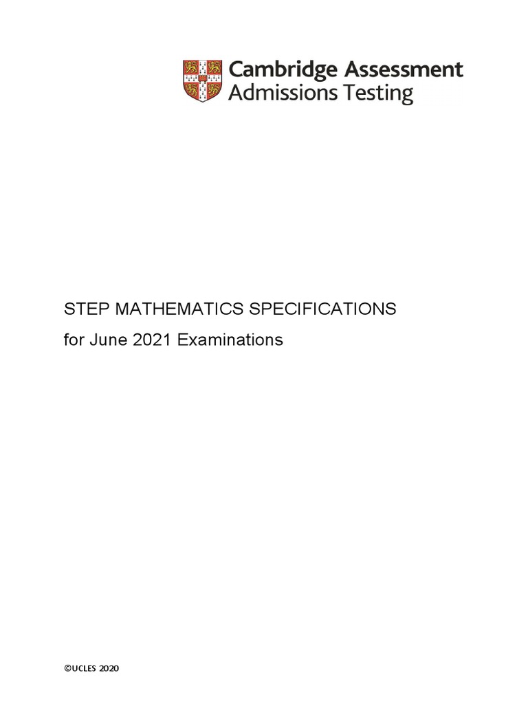 Cambridge Step Syllabus | PDF | Trigonometric Functions | Equations