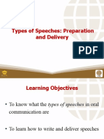 5 Types of Speeches Preparation and Delivery