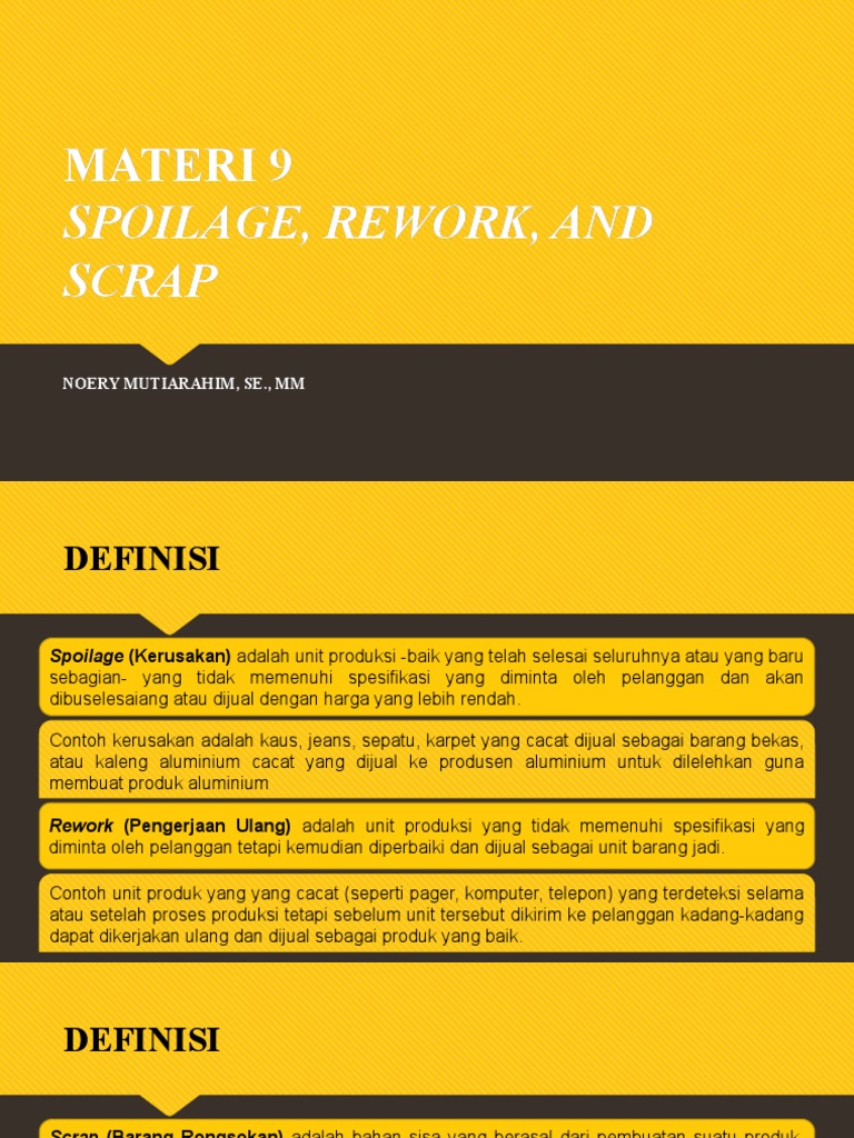 Definisi Spoilage, Rework, dan Scrap | PDF | Komputer | Teknologi ...