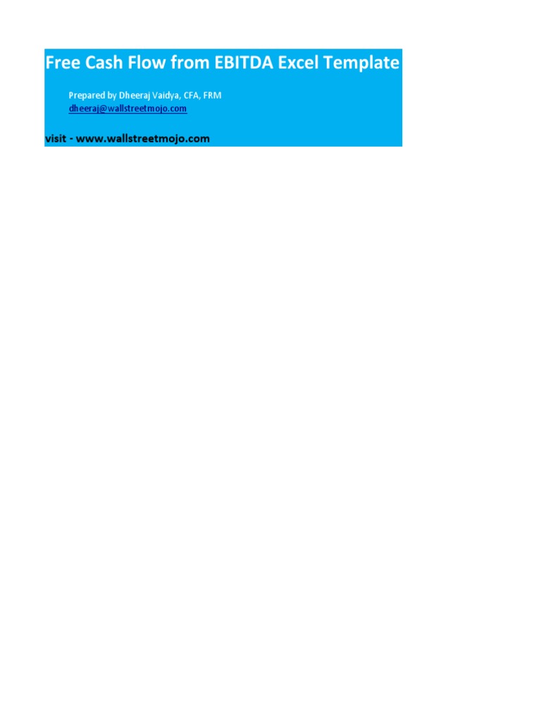 Free Cash Flow from EBITDA Template | PDF | Free Cash Flow | Money