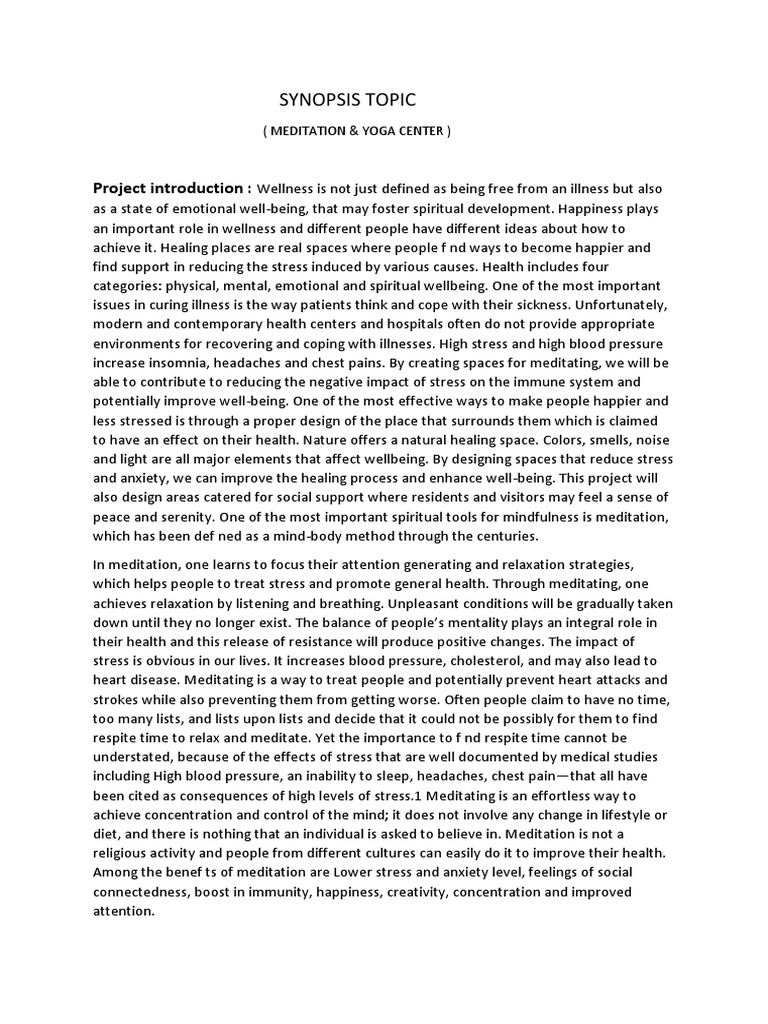 Meditation and Wellness Center Design | PDF | Meditation | Relaxation ...