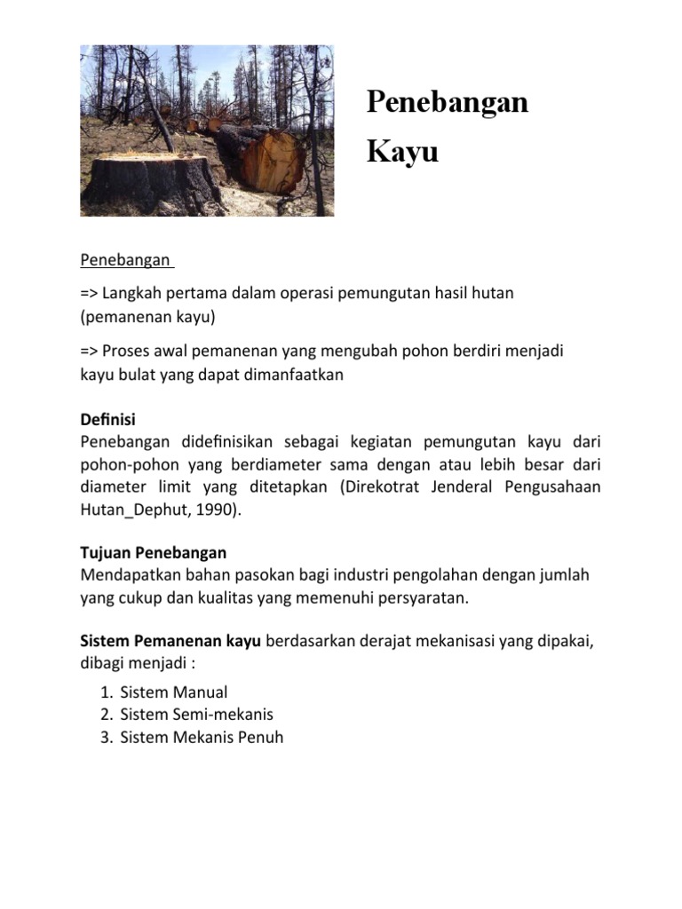 Sistem dan Teknik Penebangan Kayu | PDF | Griya & Taman | Teknologi ...