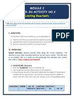 Check-In Activity No.2: Limiting Reactants