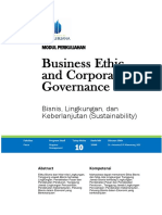 Business Ethic and Corporate Governance: Bisnis, Lingkungan, Dan Keberlanjutan (Sustainability)